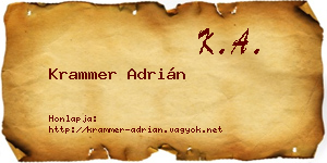 Krammer Adrián névjegykártya